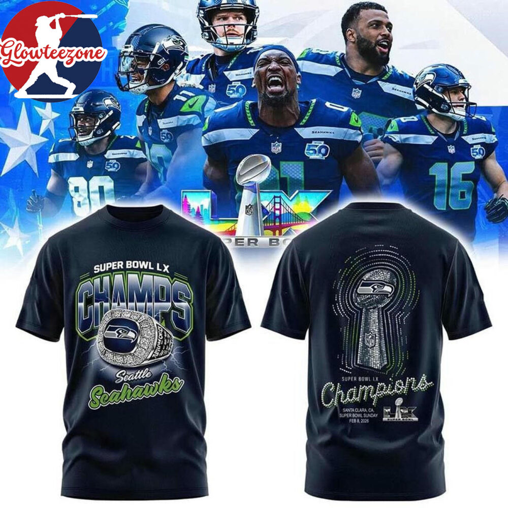 Seattle Seahawks Superbowl LX Champions 2026 Second Ring Two Sided Shirt