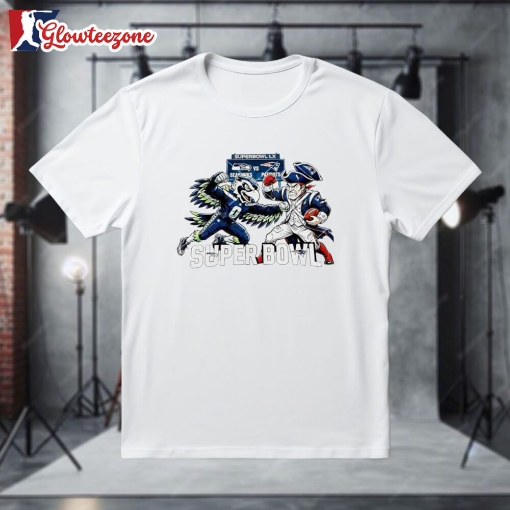 Seattle Seahawks Vs New England Patriots Super Bowl LX Shirt 1