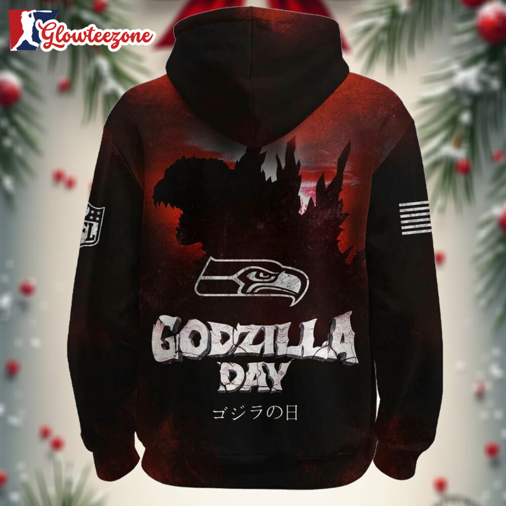 Seattle Seahawks X Happy Godzilla Day Hoodie