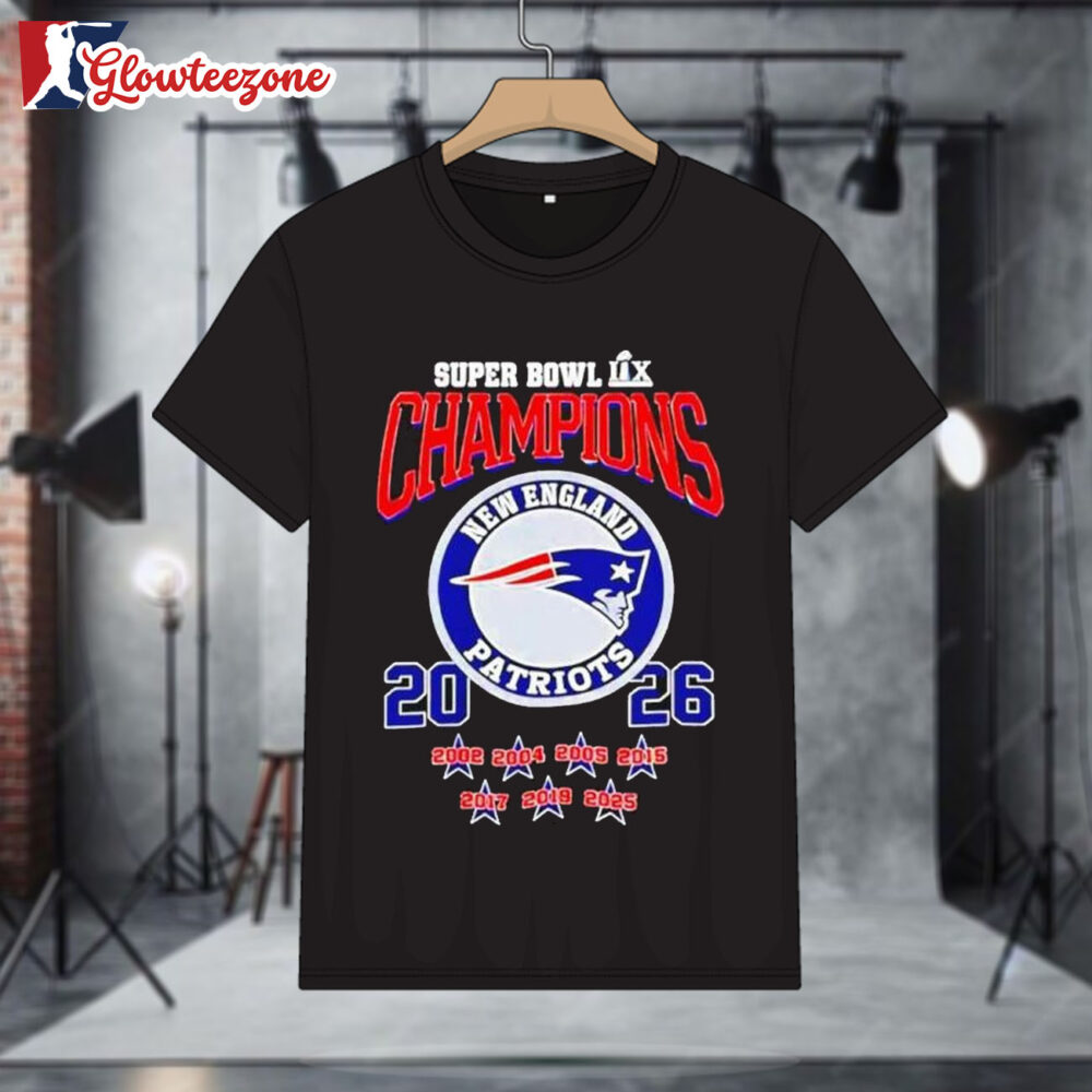 Super Bowl LX Champions 2026 New England Patriots Shirt 1