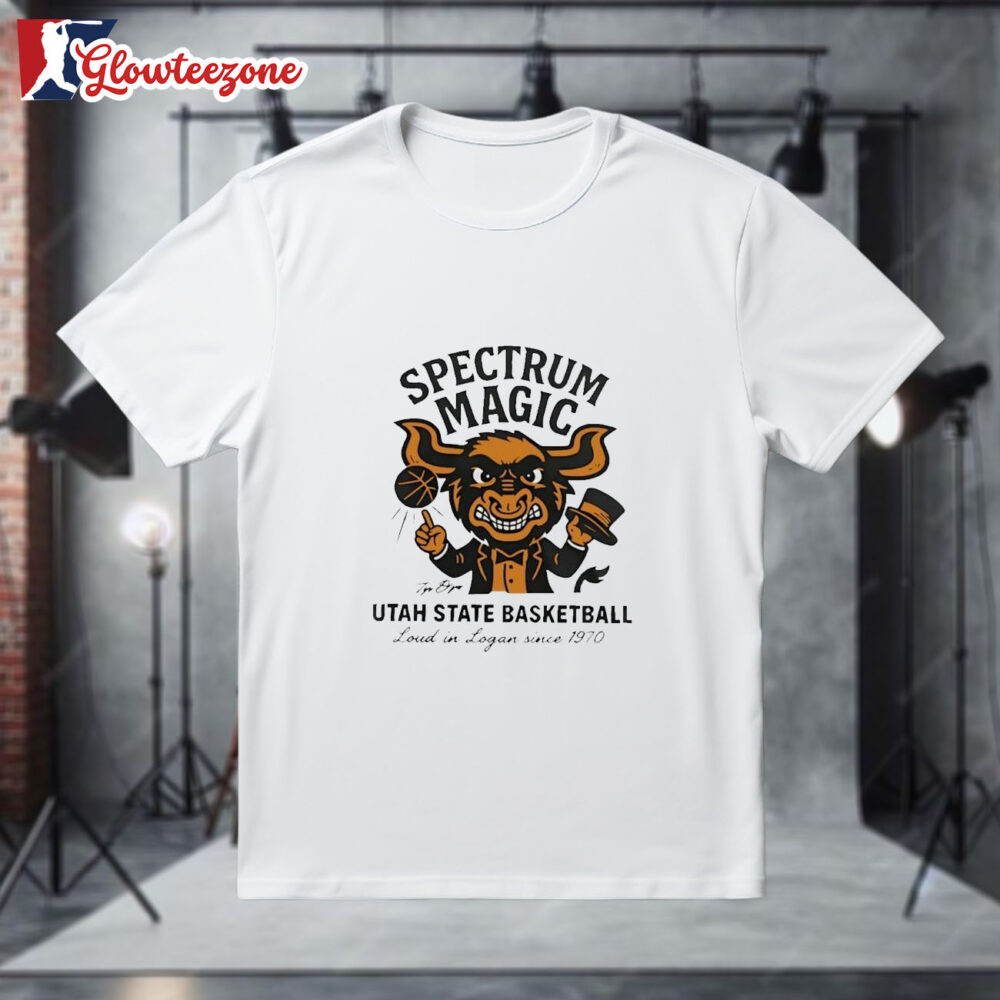 Utah State Basketball Spectrum Magic Loud In Logan Since 1970 Shirt 1