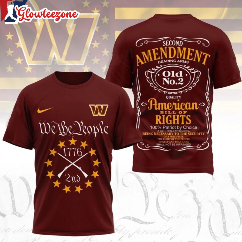 Washington Commanders NFL We The People 1779 2nd Second Amendment Logo All Over Print Shirt