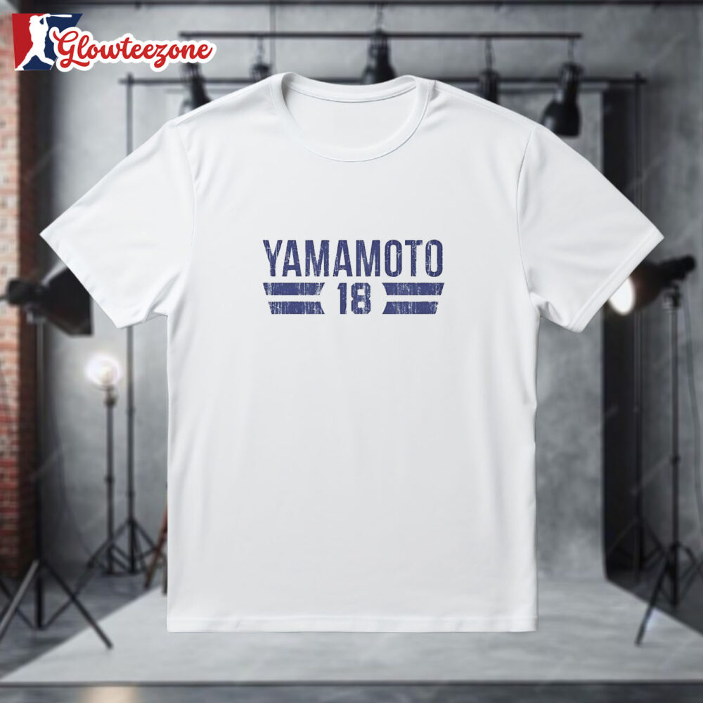 Yoshinobu Yamamoto 18 Los Angeles Dodgers Player Name And Number Shirt 1