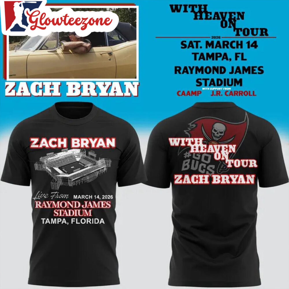 Zach Bryan X Tampa Bay Buccaneers With Heaven On Tour Live From Raymond James Stadium 2026 Black Unisex 3D T Shirt Sweatshirt Hoodie